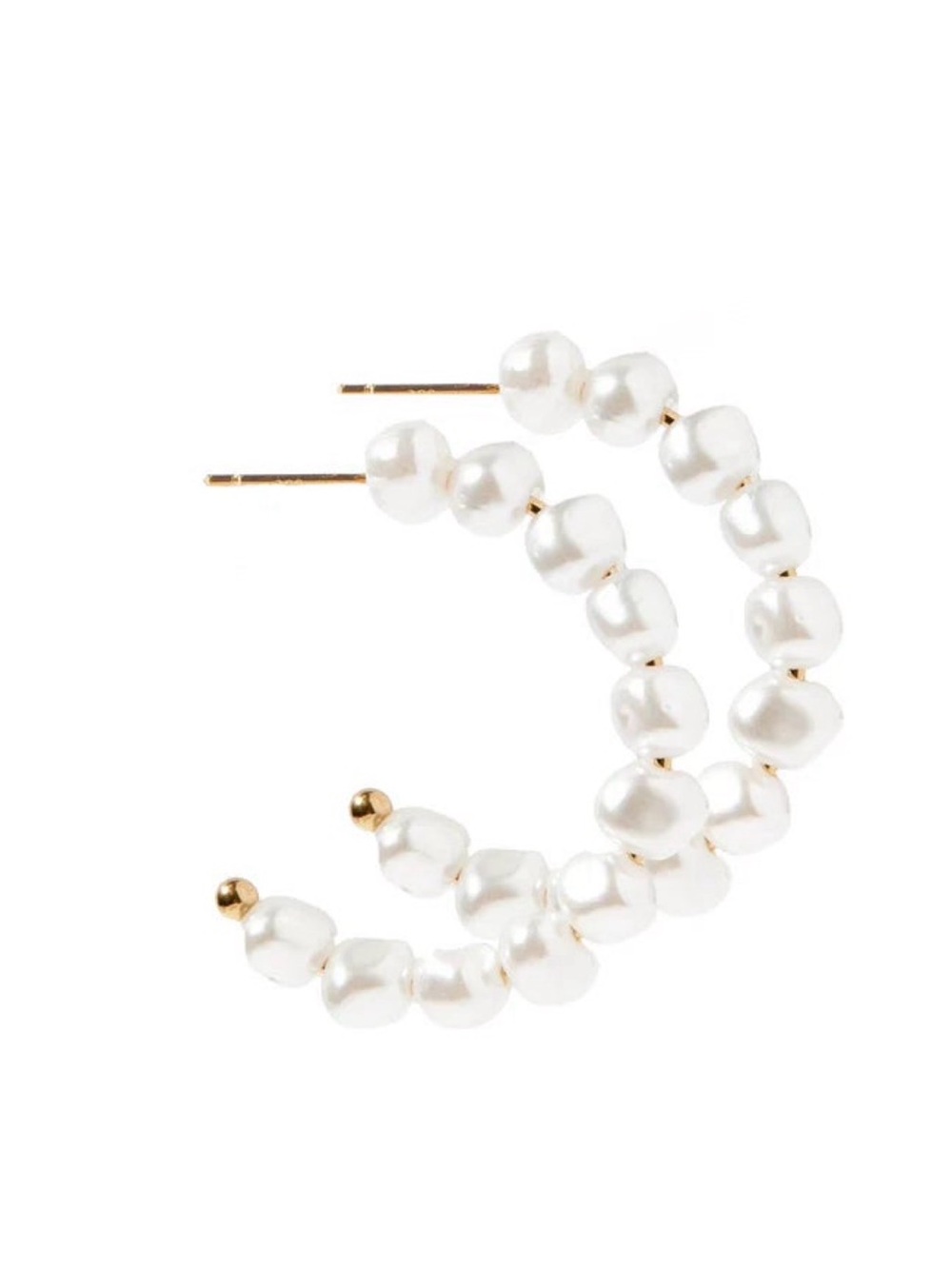 Tinsley Pearl Hoop Earrings - White